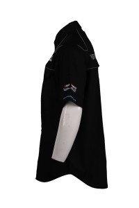 DS070 designs black embroidered logo uniforms  trailer industry companies  uniforms  maintenance  side view